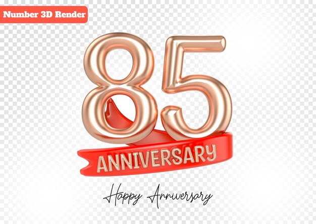 Feliz Aniversário Número de Ouro Renderização 3D