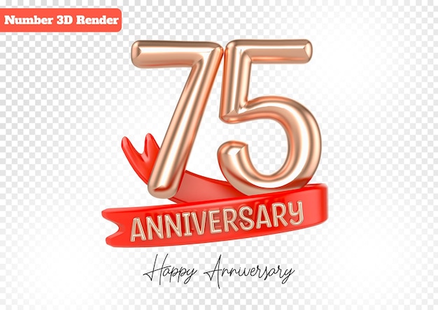 Feliz aniversário número de ouro renderização 3d