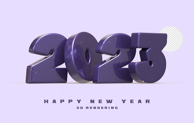 PSD feliz ano novo 2023 3d número