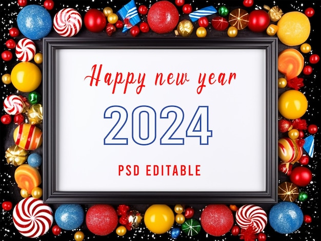 Feliz ano novo 2024 quadro de fundo