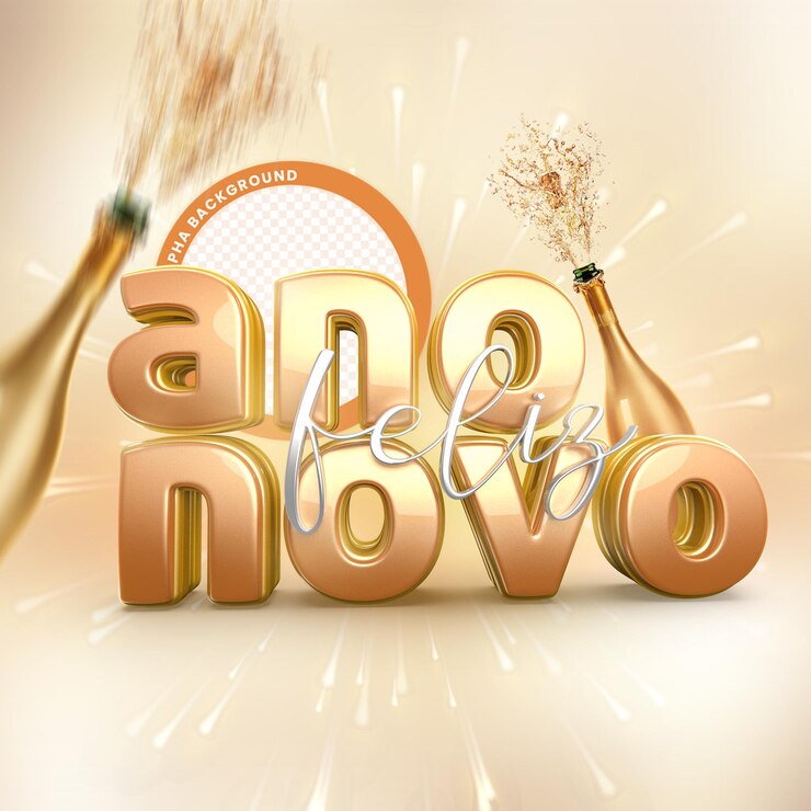 PSD feliz ano novo ano novo texto 3d