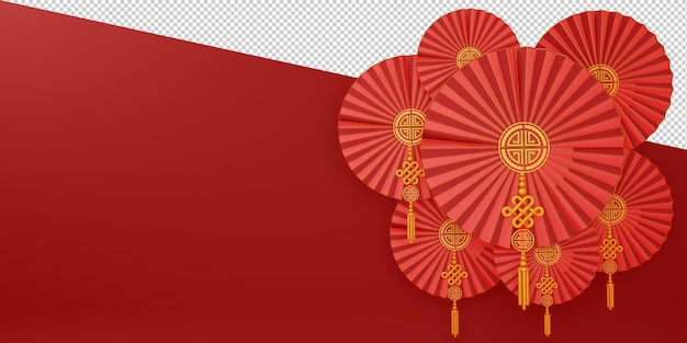 PSD feliz ano novo chinês design em 3d rendering