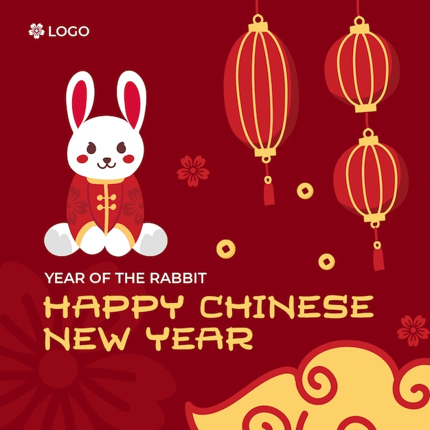 Feliz Ano Novo Chinês do Coelho
