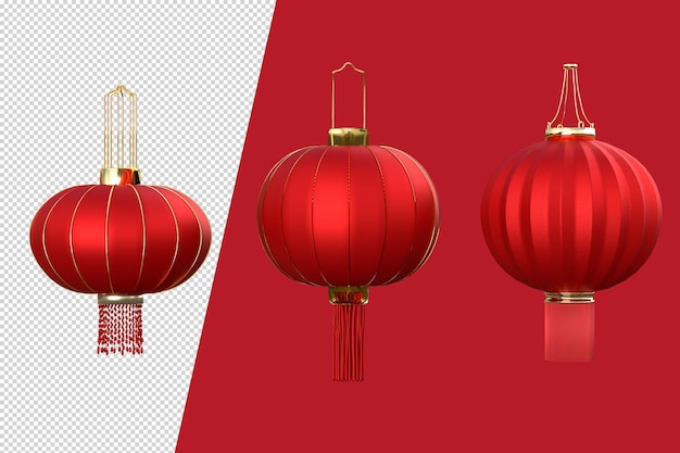 Feliz ano novo chinês. lanternas de design realista penduradas na decoração chinesa. estilo oriental asiático. renderização 3d