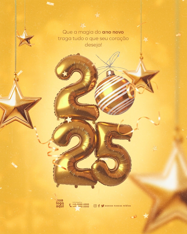 PSD feliz ano novo e felizes feriados