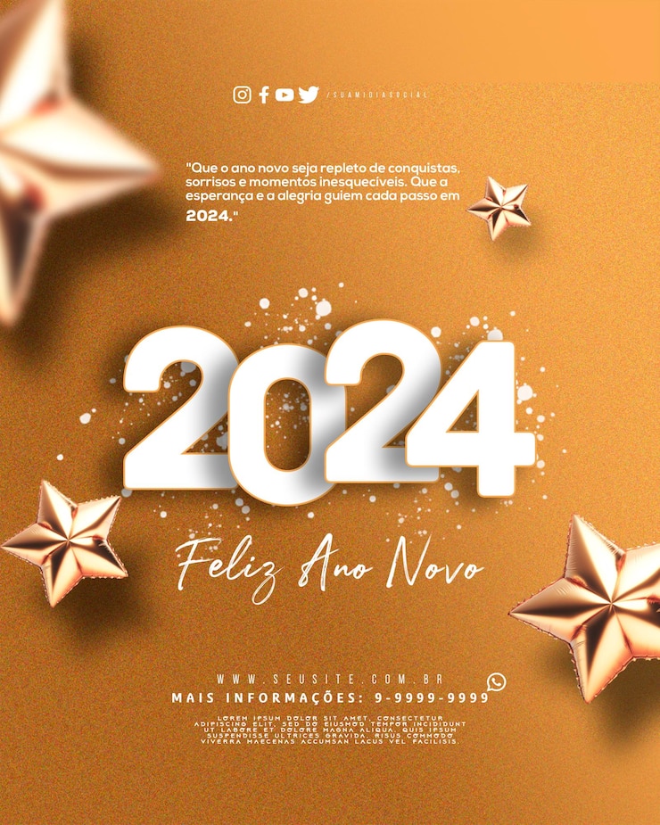 PSD feliz ano novo template