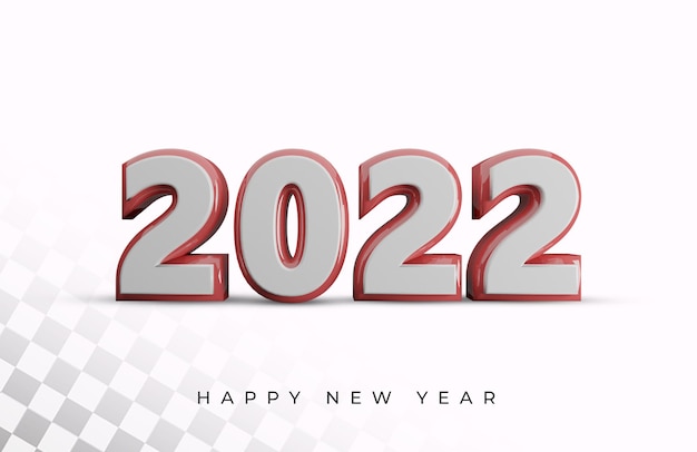Feliz año nuevo 2022 número en negrita efecto de texto 3d de alta calidad