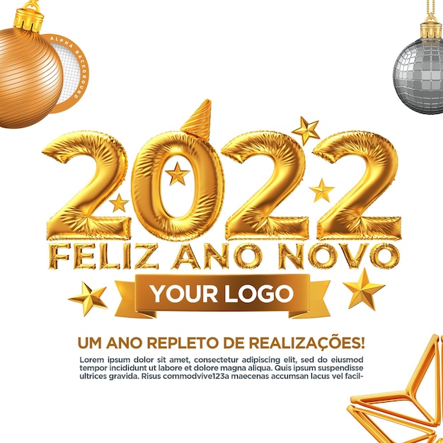 Feliz año nuevo 2022 psd