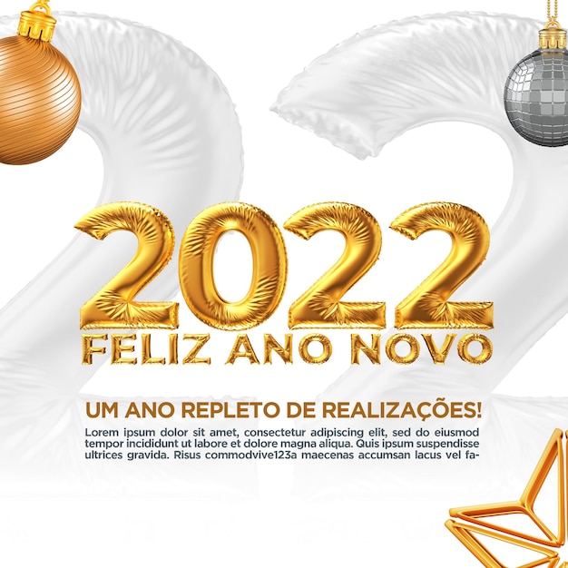 Feliz año nuevo 2022 psd
