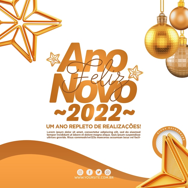 PSD feliz año nuevo 2022 psd