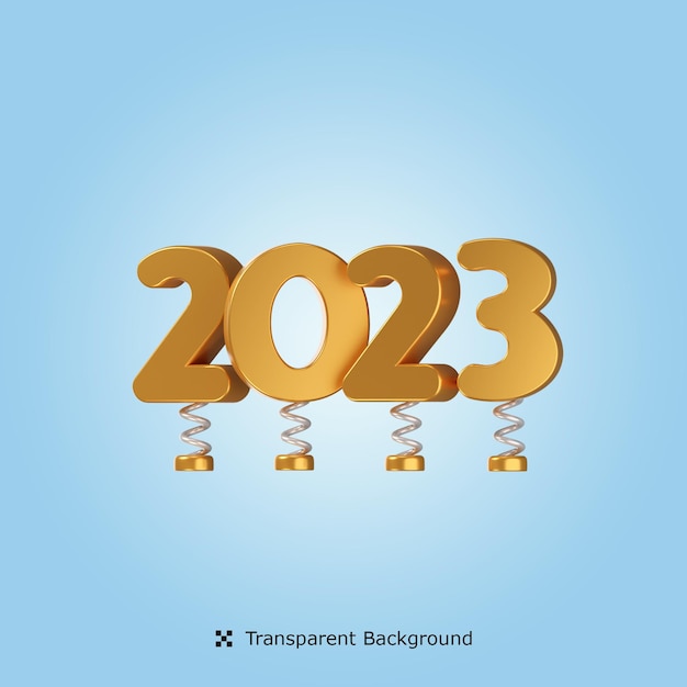 Feliz año nuevo 2023 3d renderizar ilustración