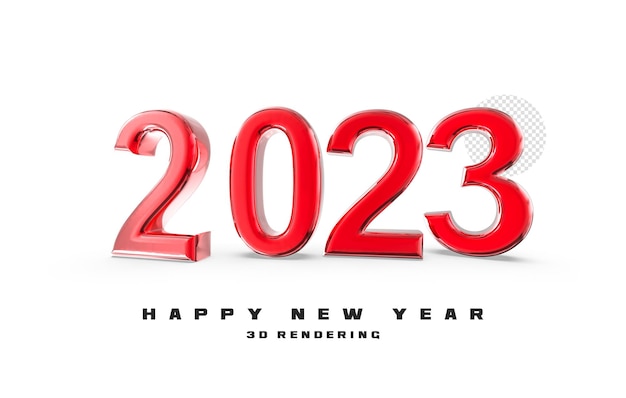 feliz año nuevo 2023 con concepto de renderizado 3d dorado para fondo de cartel de banner