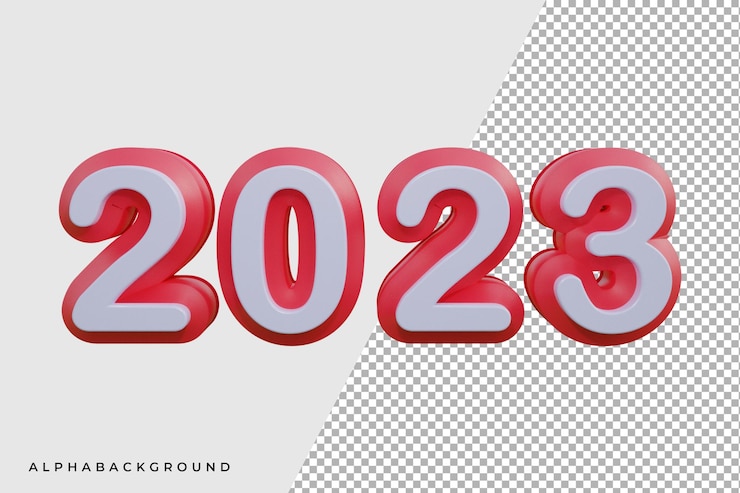 PSD feliz año nuevo 2023 efecto de texto 3d