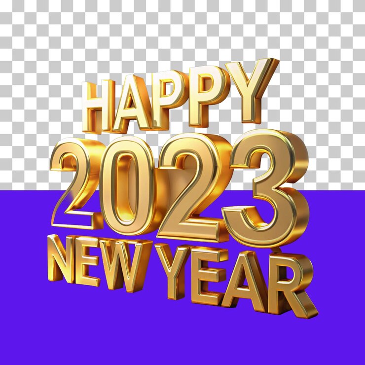 PSD feliz año nuevo 2023 gold 3d