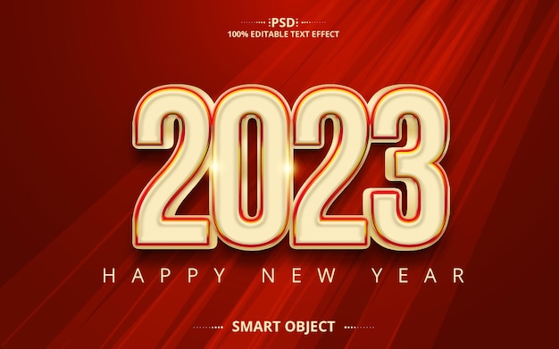 Feliz año nuevo 2023 mejor diseño de efecto de texto