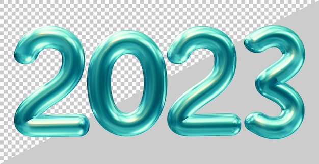 Feliz año nuevo 2023 número con estilo moderno 3d