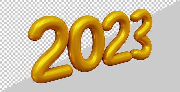 Feliz año nuevo 2023 número con estilo moderno 3d