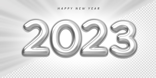 Feliz año nuevo 2023 número de globo