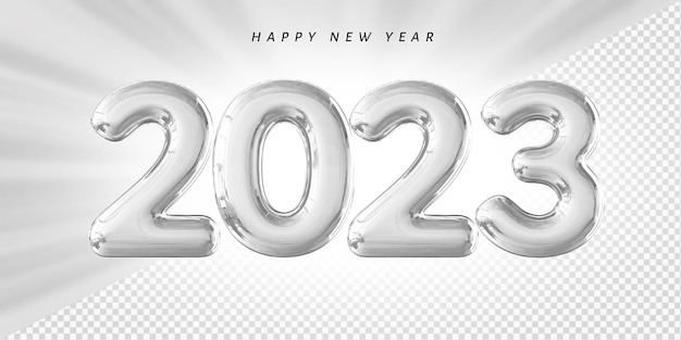 Feliz año nuevo 2023 número de globo