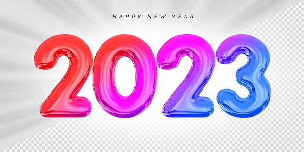 Feliz año nuevo 2023 número de globo