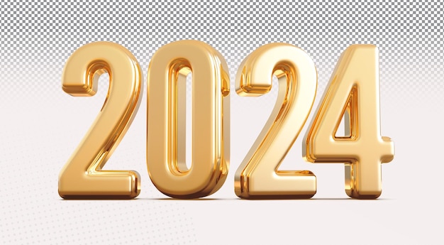 Feliz año nuevo 2024 3D Número Render