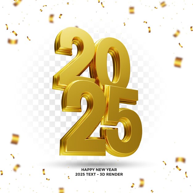 Feliz año nuevo 2024 diseño 3D Render