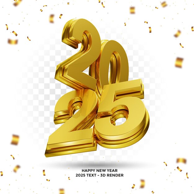 Feliz año nuevo 2024 diseño 3D Render