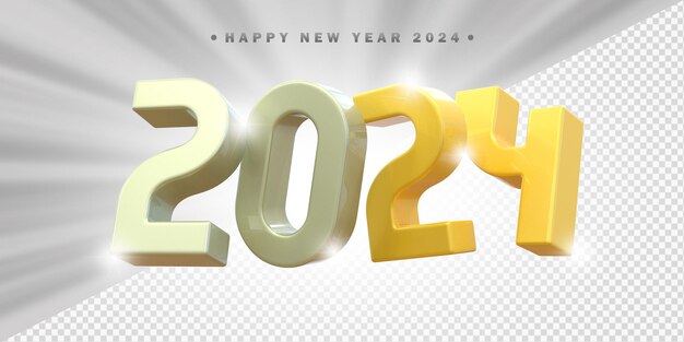 Feliz año nuevo 2024 Oro 3d