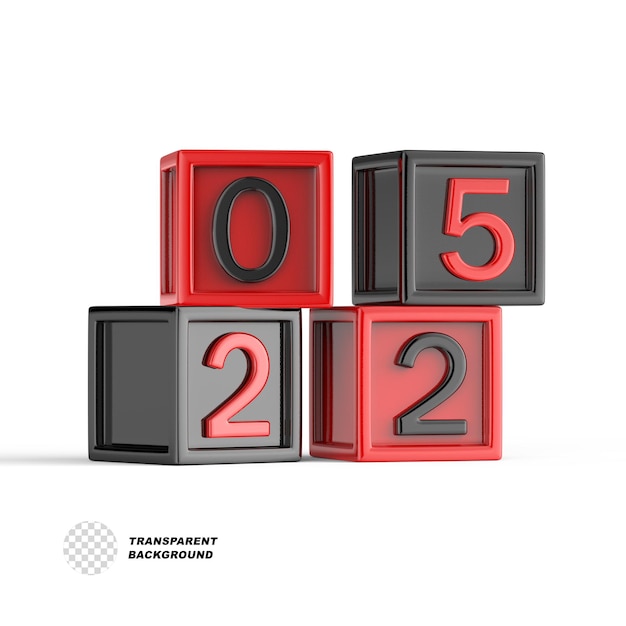 Feliz año nuevo 2025 3d