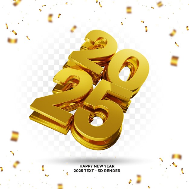 Feliz año nuevo 2025 diseño 3D Render