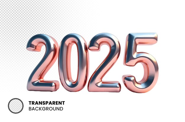 Feliz año nuevo 2025 diseño con colorido número truncado 3d