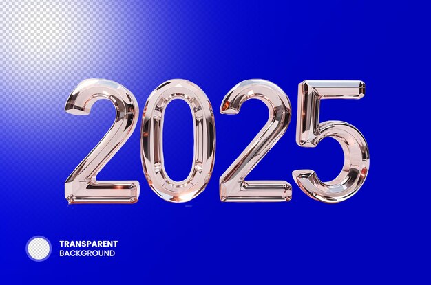 Feliz año nuevo 2025 diseño con colorido número truncado 3d