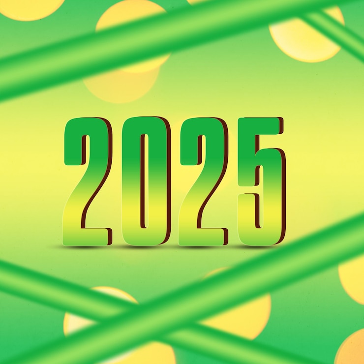 PSD feliz año nuevo 2025 diseño de tipografía de texto en 3d