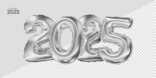 Feliz año nuevo 2025 número 3d hacer celebración realista del año nuevo