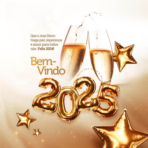 feliz año nuevo 2025 plantilla de redes sociales feliz ano novo e 2025