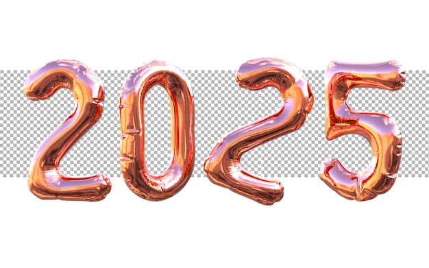 Feliz año nuevo 2025 renderizado en 3D aislado
