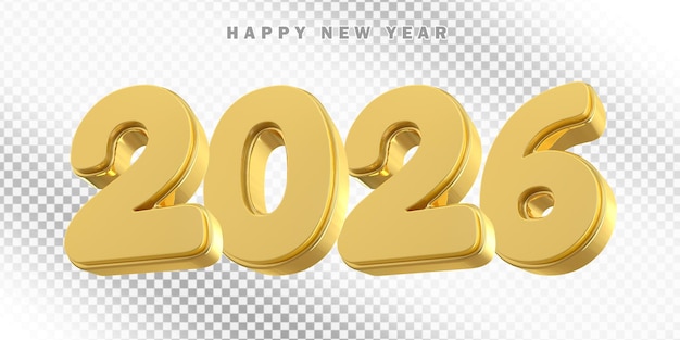 Feliz año nuevo 2026 en 3D