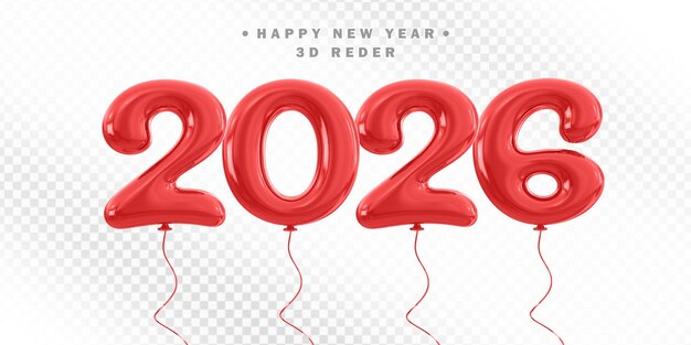 Feliz año nuevo 2026 Balón rojo