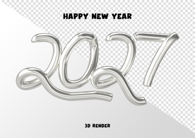 Feliz año nuevo 2027 3D Render