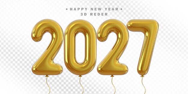 Feliz año nuevo 2027 Balones de oro