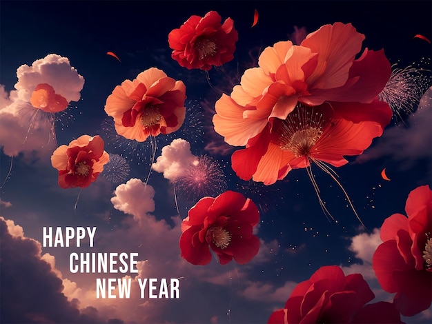 PSD feliz año nuevo chino trasfondo