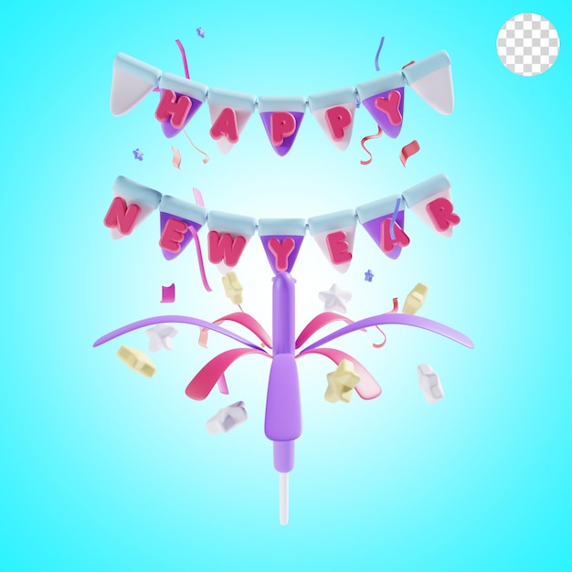 feliz año nuevo con confeti