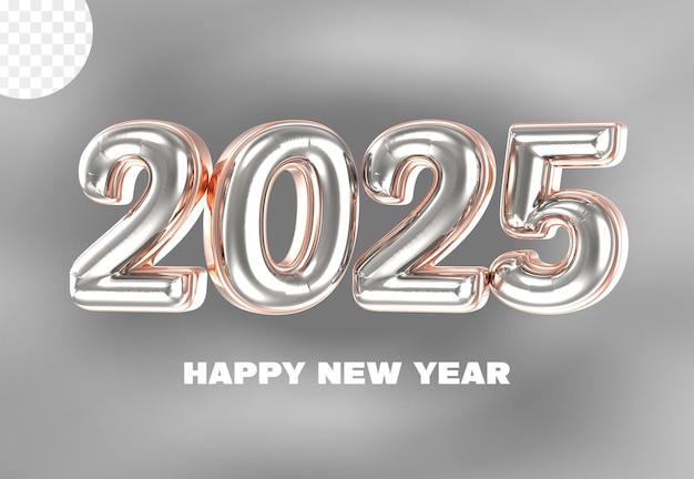 Feliz año nuevo número 2025 3D Render