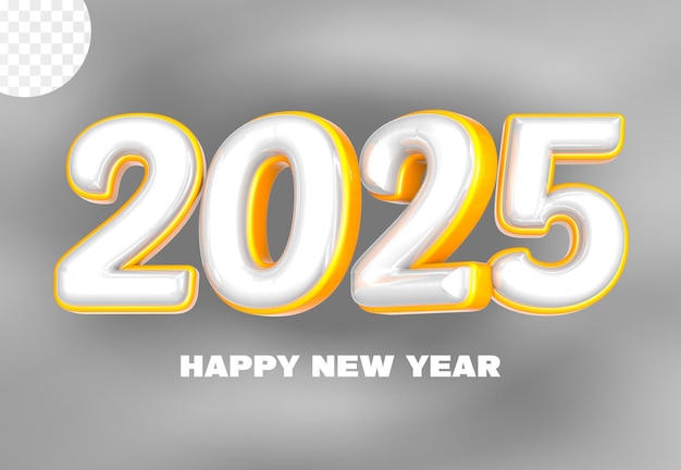 Feliz año nuevo número 2025 3D Render