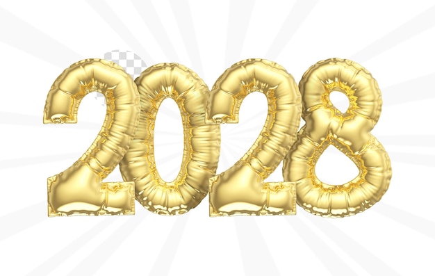 Feliz año nuevo oro 3D Render