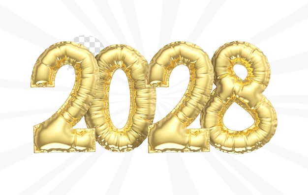 Feliz año nuevo oro 3d render