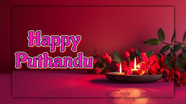 PSD feliz año nuevo tamil celebración de puthandu festival de la india fondo para la publicación en las redes sociales