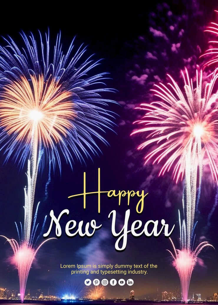 PSD feliz año nuevo tarjeta especial de felicitación con archivo psd
