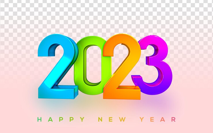 PSD feliz año nuevo a todo color 2023