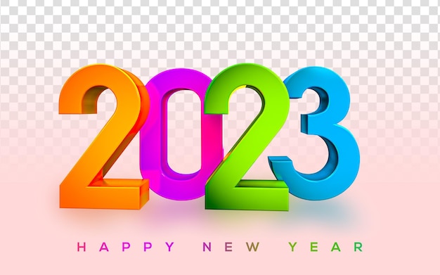 PSD feliz año nuevo a todo color 2023